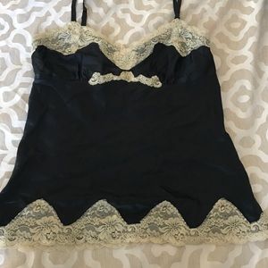 Express black silk cami w/lace SZ M unworn