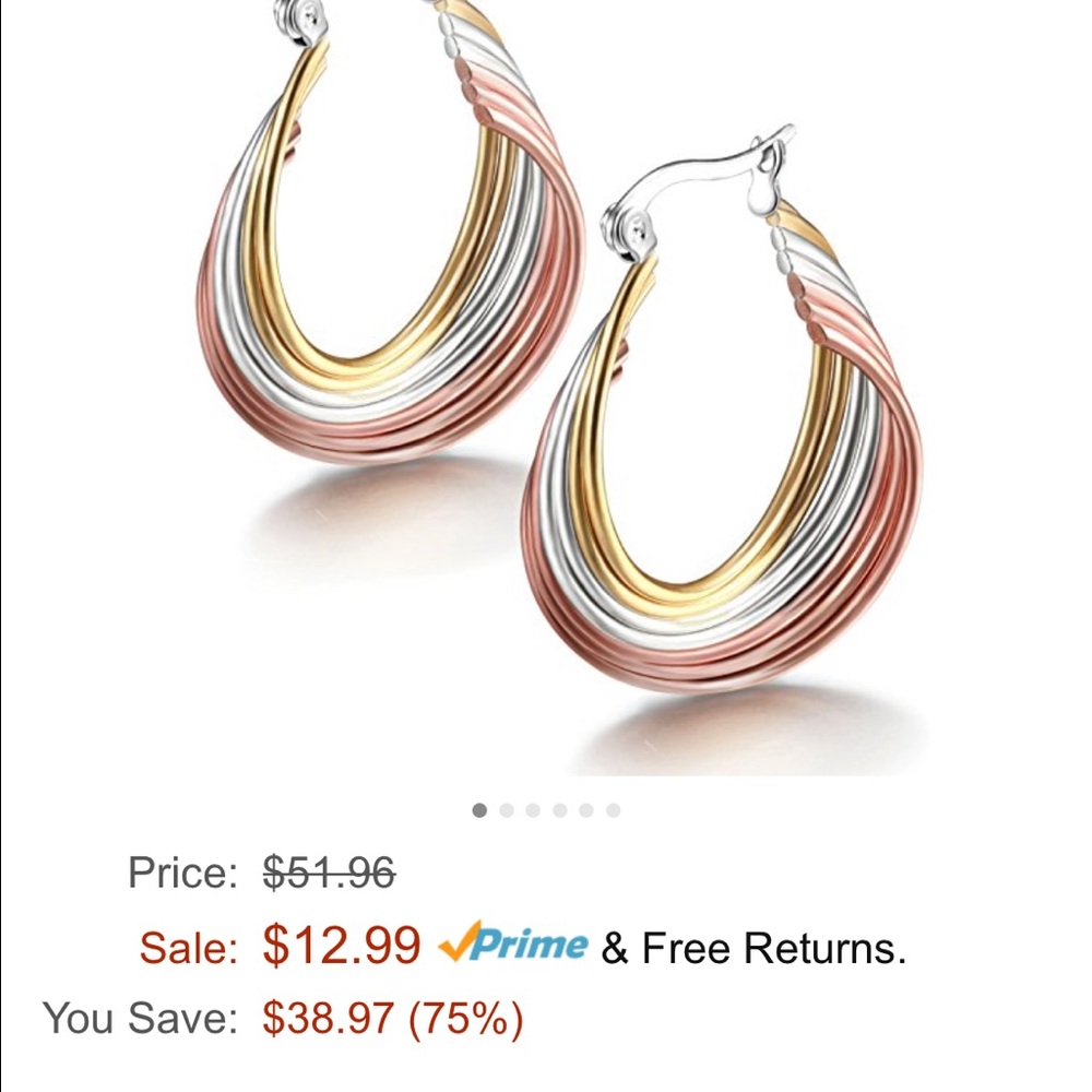 NWOT tri color hoop earrings