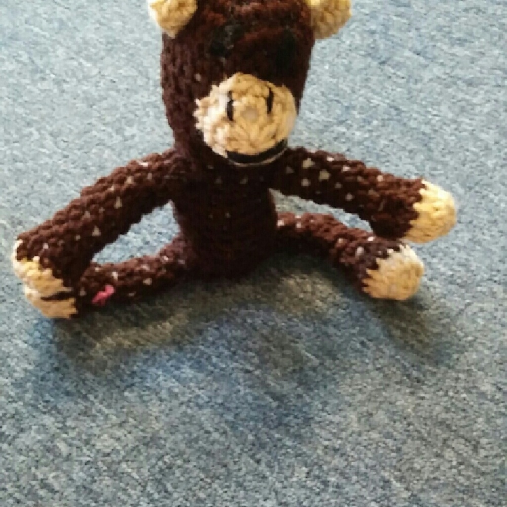Handmade brown stuffed monkey