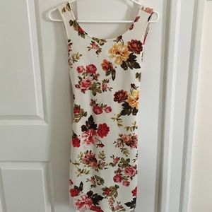 Floral dress with cross back