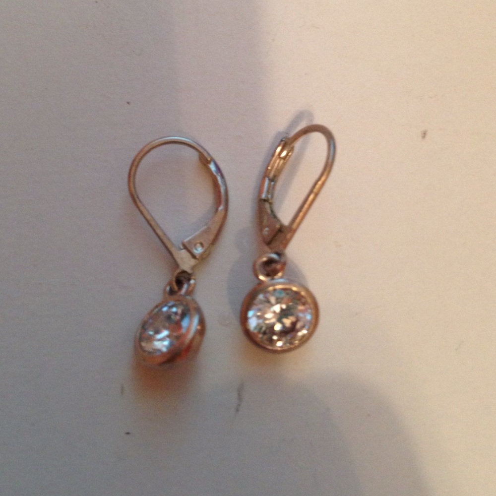 Silver earrings with gemstone
