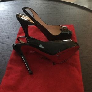 Christian Louboutin Black Sling Back Size 7 Pumps.