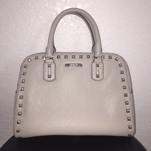 MK Saffiano Stud Large Satchel