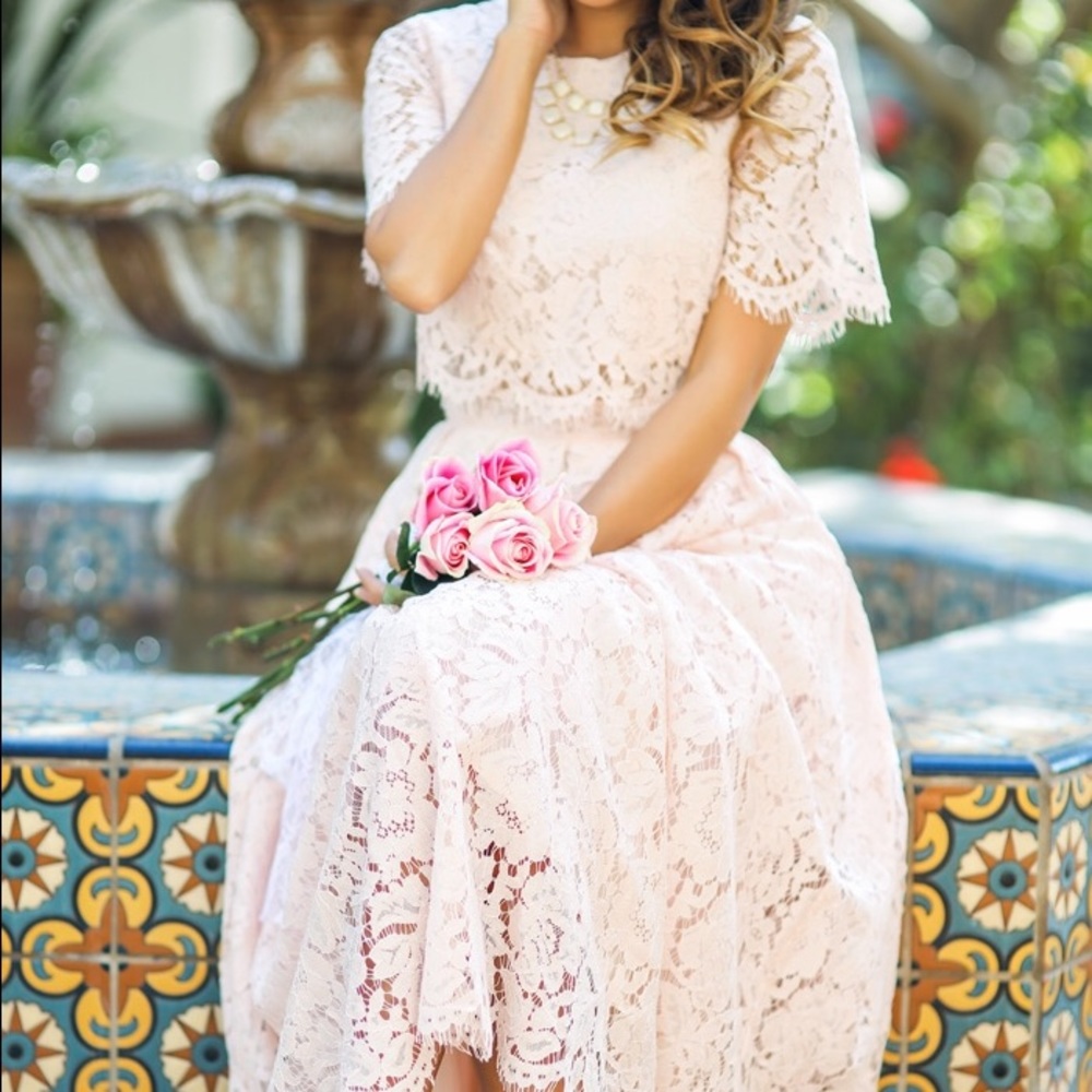 ASOS lace midi prom dress