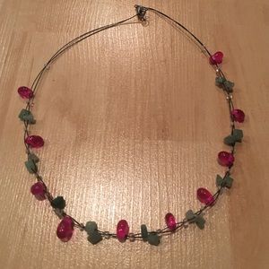 ❗️MOVING SALE ❗️ Pink and green stone necklace