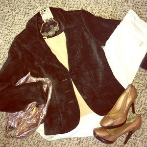 HOTKISS Hunter Green & Black Velvet-looking Blazer