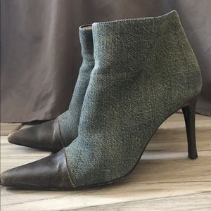 CHANEL Blue Denim Ankle Booties