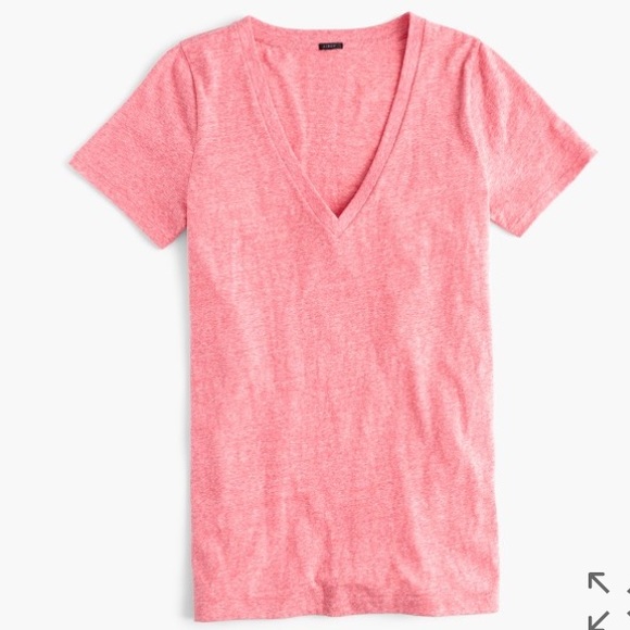 J. Crew Tops - NWT J.Crew V-neck pink t shirt in slub cotton