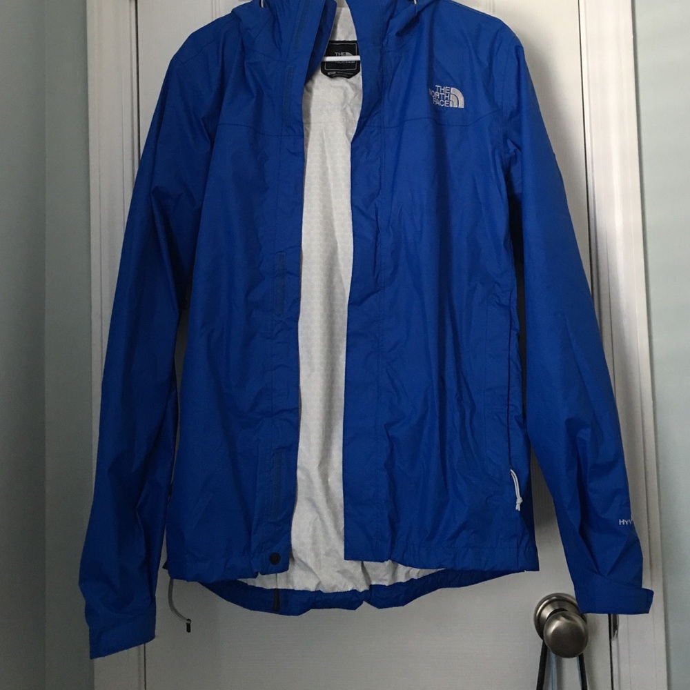 Blue NorthFace rain jacket