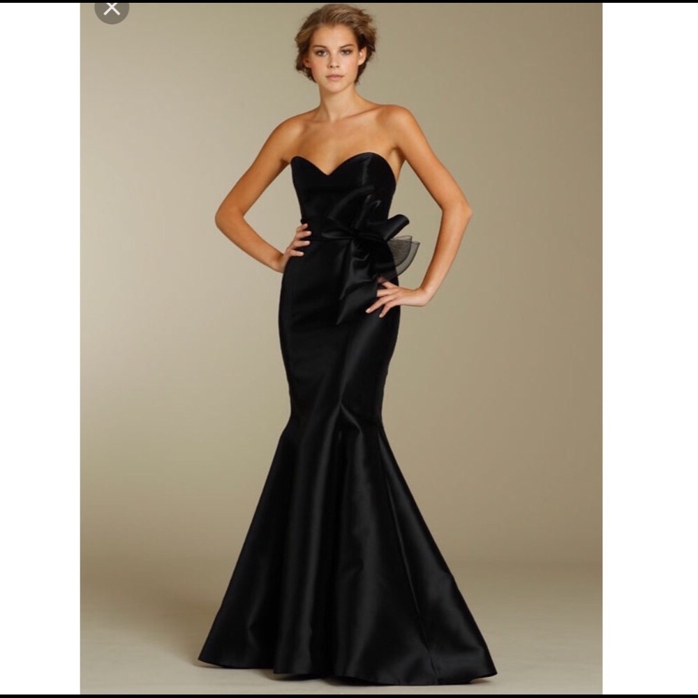 NOIR BY LAZARO BLACK MERMAID SILK GOWN - SZ 10