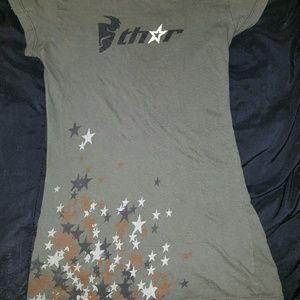 Womens Thor moto tee army green color