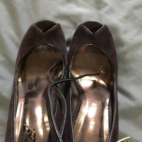 Brown Suede Peeptoe Ankle strap - Picture 3 of 4