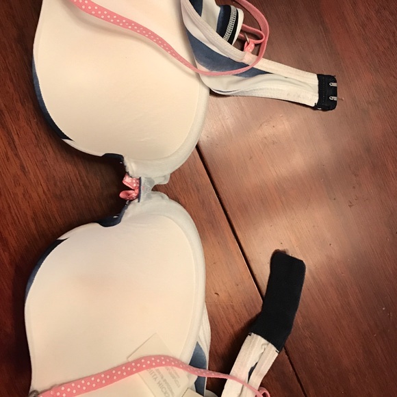 Blue and white stripped padded bra gilly hicks - Picture 3 of 3