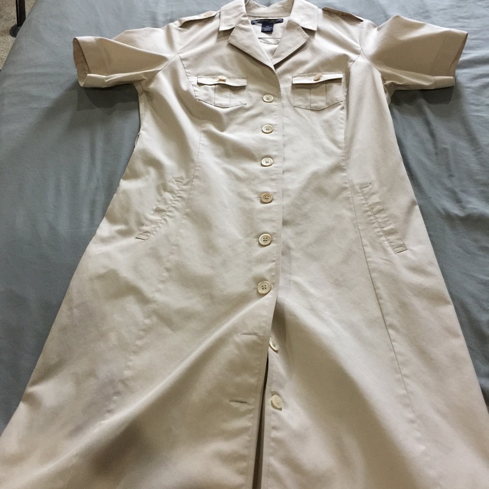 Brooks Brothers Khaki Military-style shirt dress