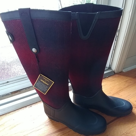 🎉HP🎇 NIB WOOLRICH & SEBAGO WOOL RAIN BOOTS SZ 10 - Picture 3 of 4