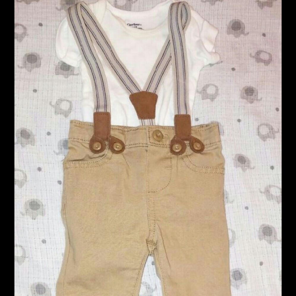 Adorable suspenders! 3 months