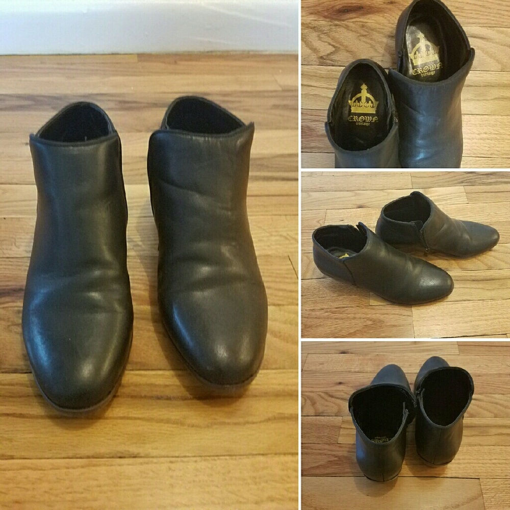 Leather ankle booties