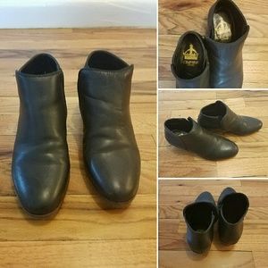 Leather ankle booties