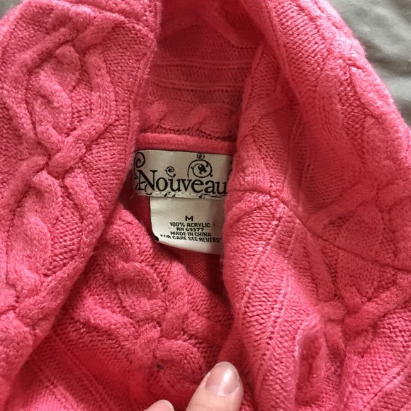 Pink cowlneck tunic sweater - Picture 2 of 2