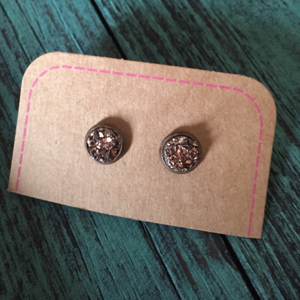 Brown Faux Druzy Earring