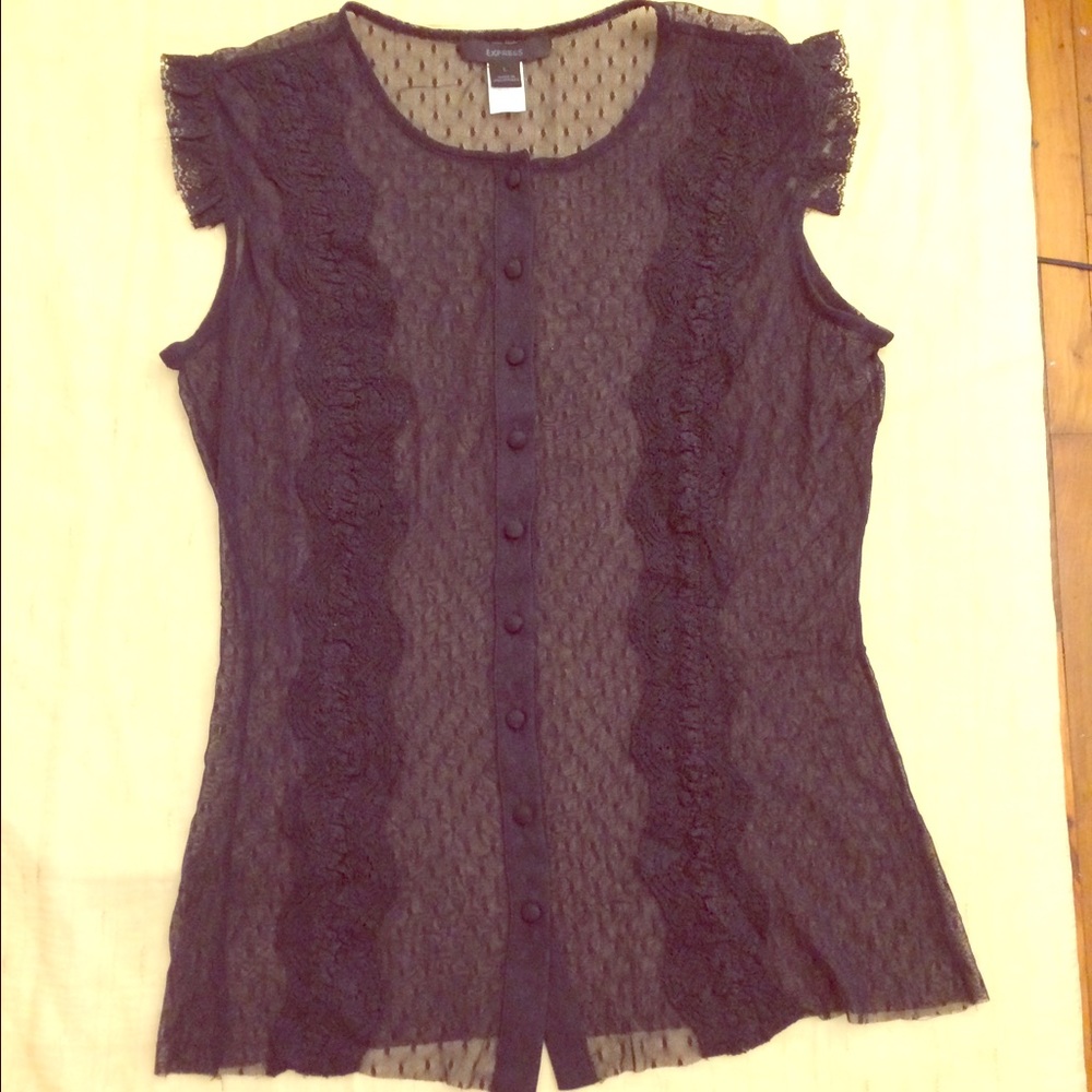 Express black lace tank
