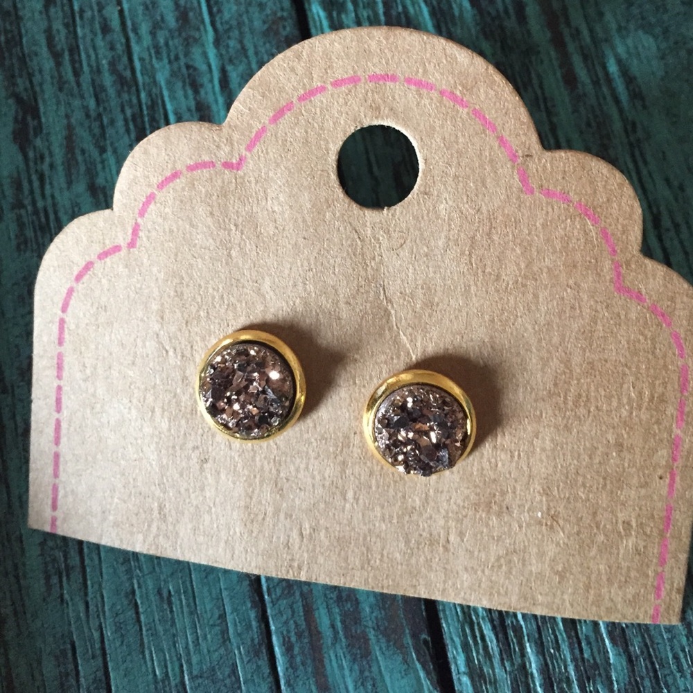 Brown Faux Druzy Earring