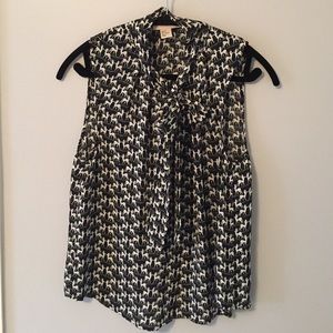 Blk & off wht deer print toe neck blouse H&M