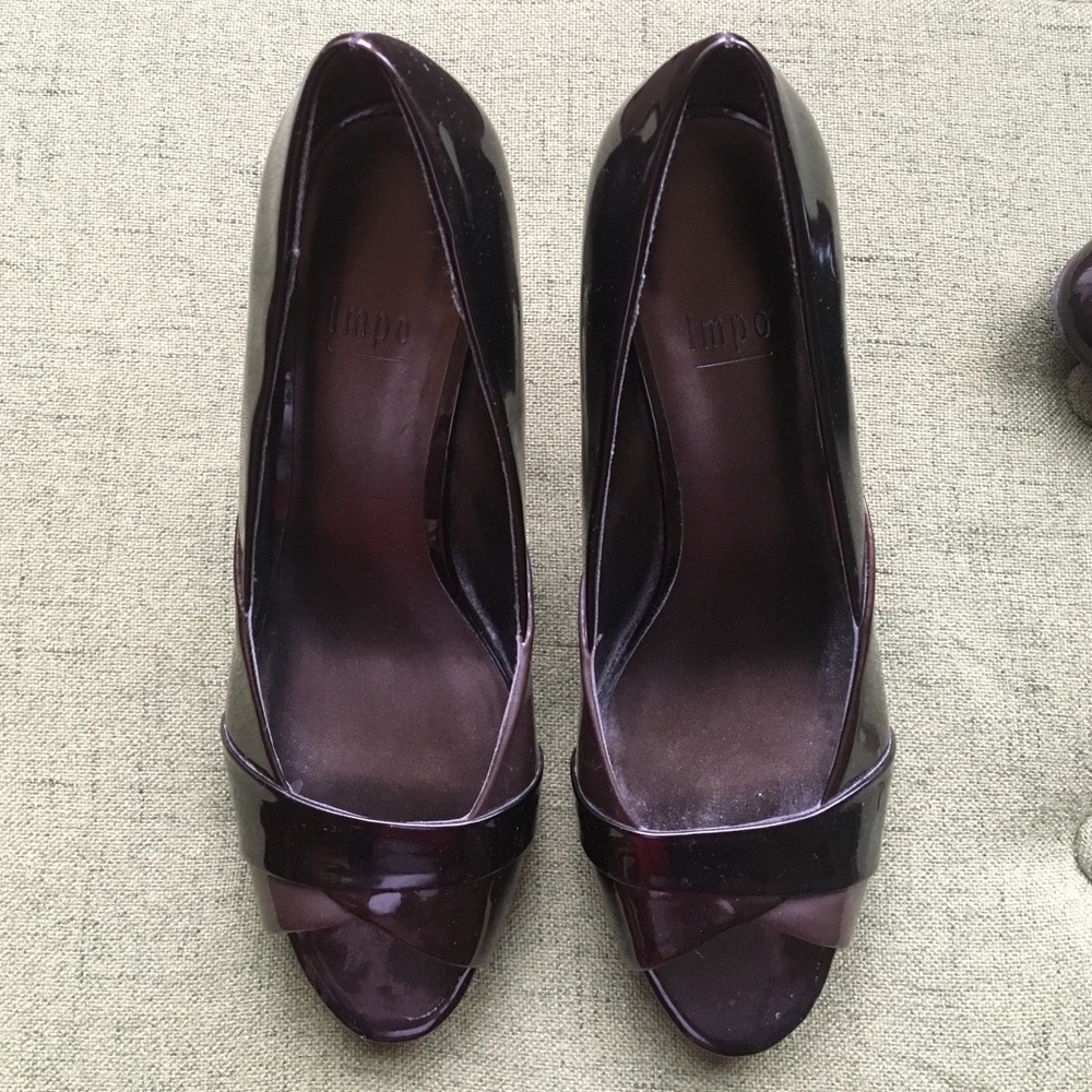 Copper Bronze Brown Impo Peep Toe Pump