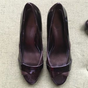 Copper Bronze Brown Impo Peep Toe Pump