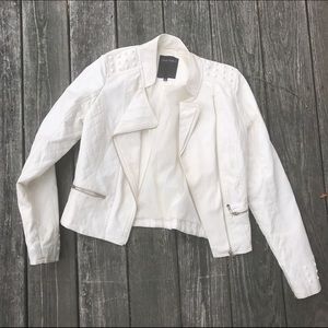 White faux leather jacket