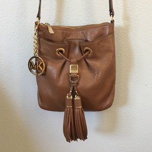 Used Michael Kors brown leather cross body