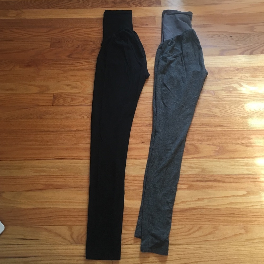 Two Pairs of A Pea in the Pod Maternity Leggings