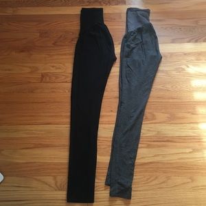 Two Pairs of A Pea in the Pod Maternity Leggings