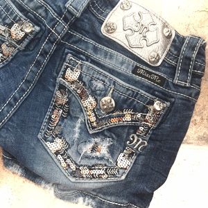 Miss Me embellished denim distressed shorts