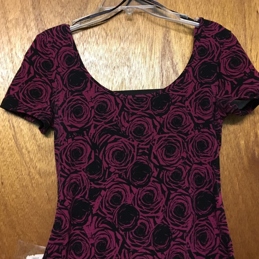 MaterialGirl Rose Print Bodycon Dress Strappy Back