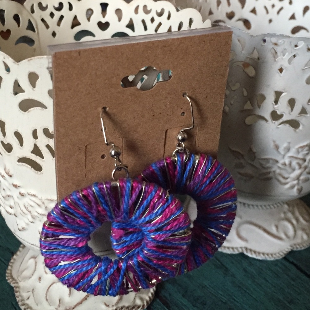 Multi Colored Wrapped Earrings