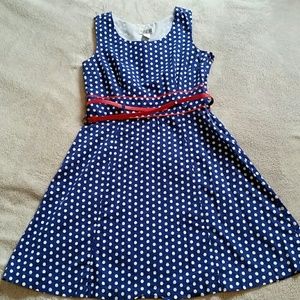 Blue ,white and red dress