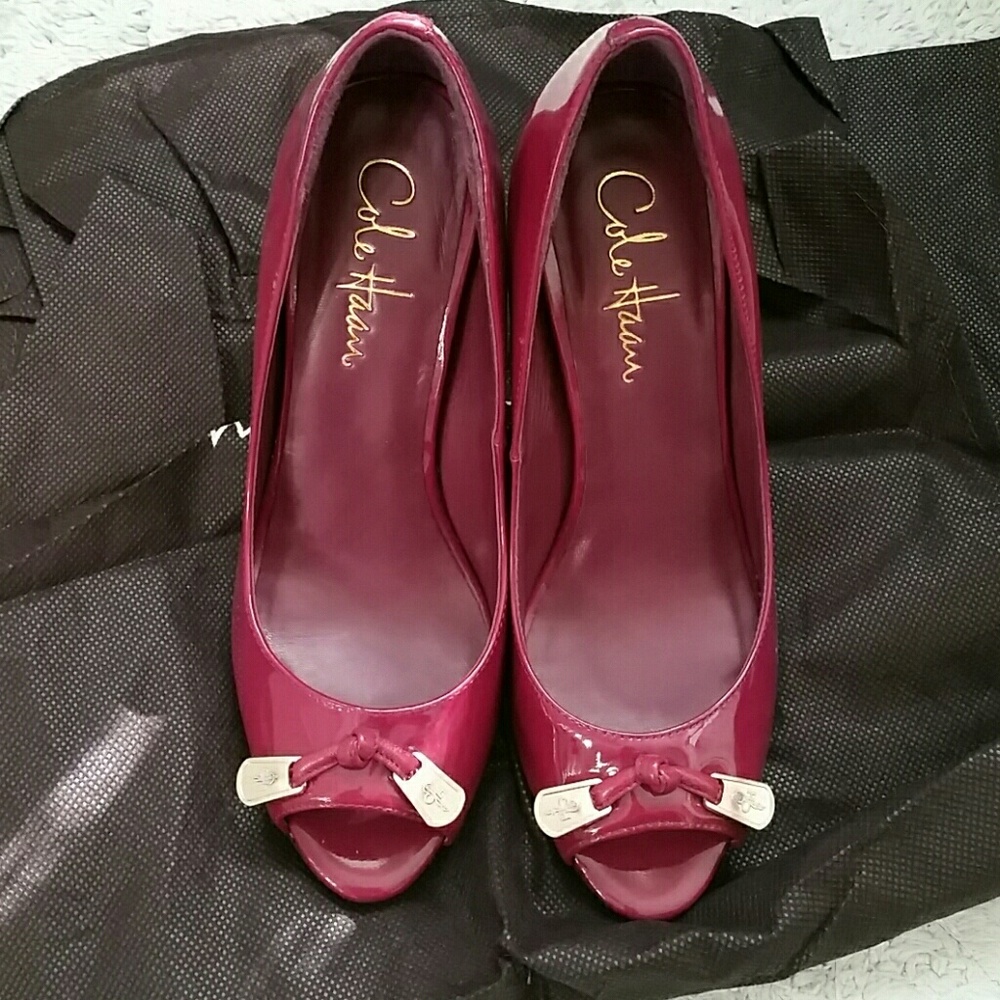 Cole haan hot pink open toe heels sz 51/2 air nike
