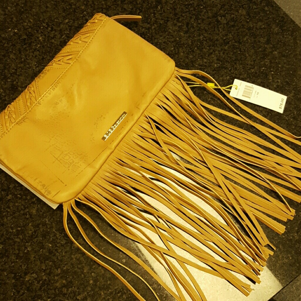New leather branded beautiful clutch