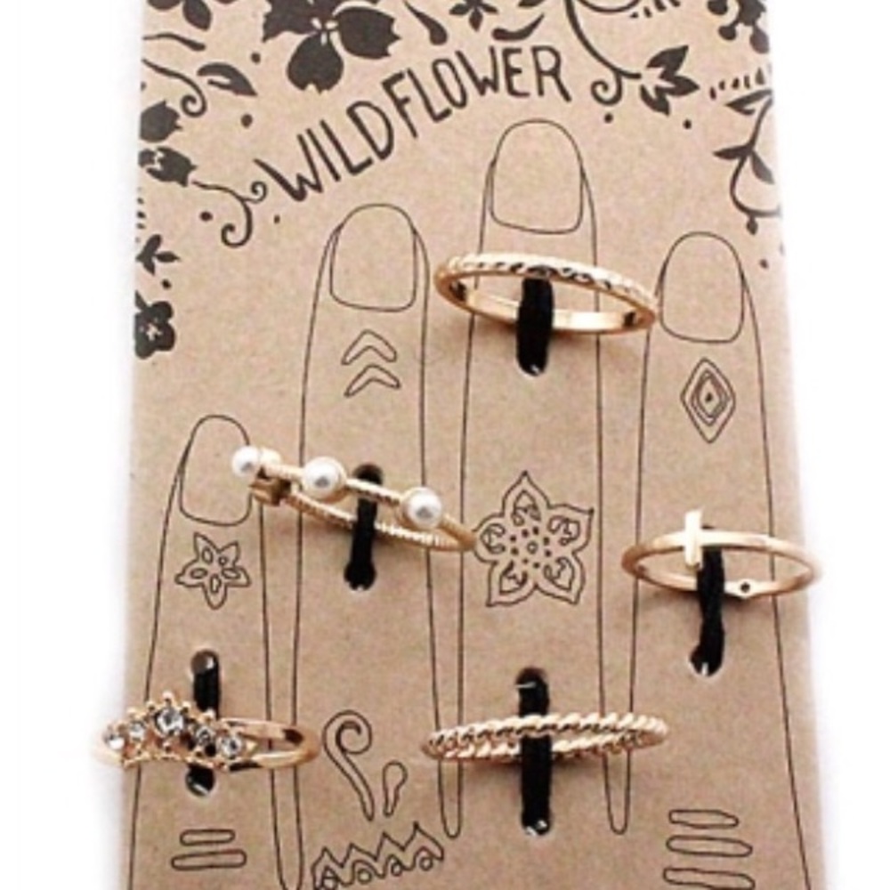 🎉SALE Silver Stacking Rings Pearls & Rhinestones - Picture 3 of 3