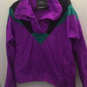 Vintage purple green and black windbreaker