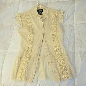 Tan, button down tank top vest