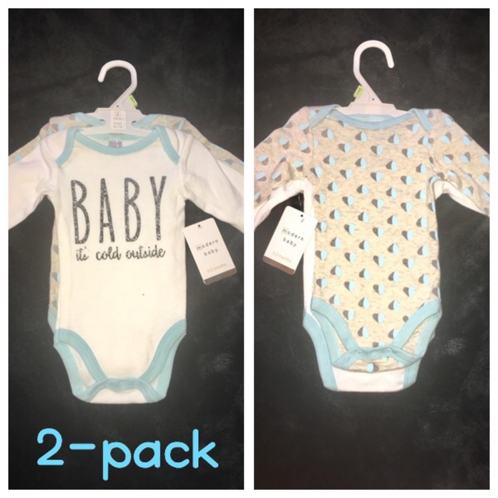 NWT ❄️ Cute 2-pack baby bodysuits