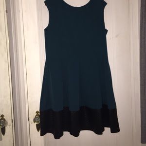 LAST CALL B4 DONATION Faux Leather Trim Dress