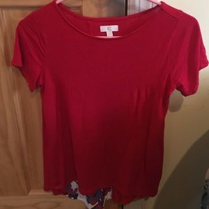 Red floral T-shirt