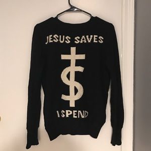 UNIF Jesus Saves I Spend Cardigan