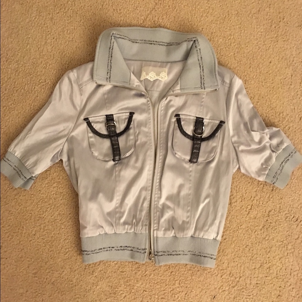 Silver Ladies Cropped Jacket