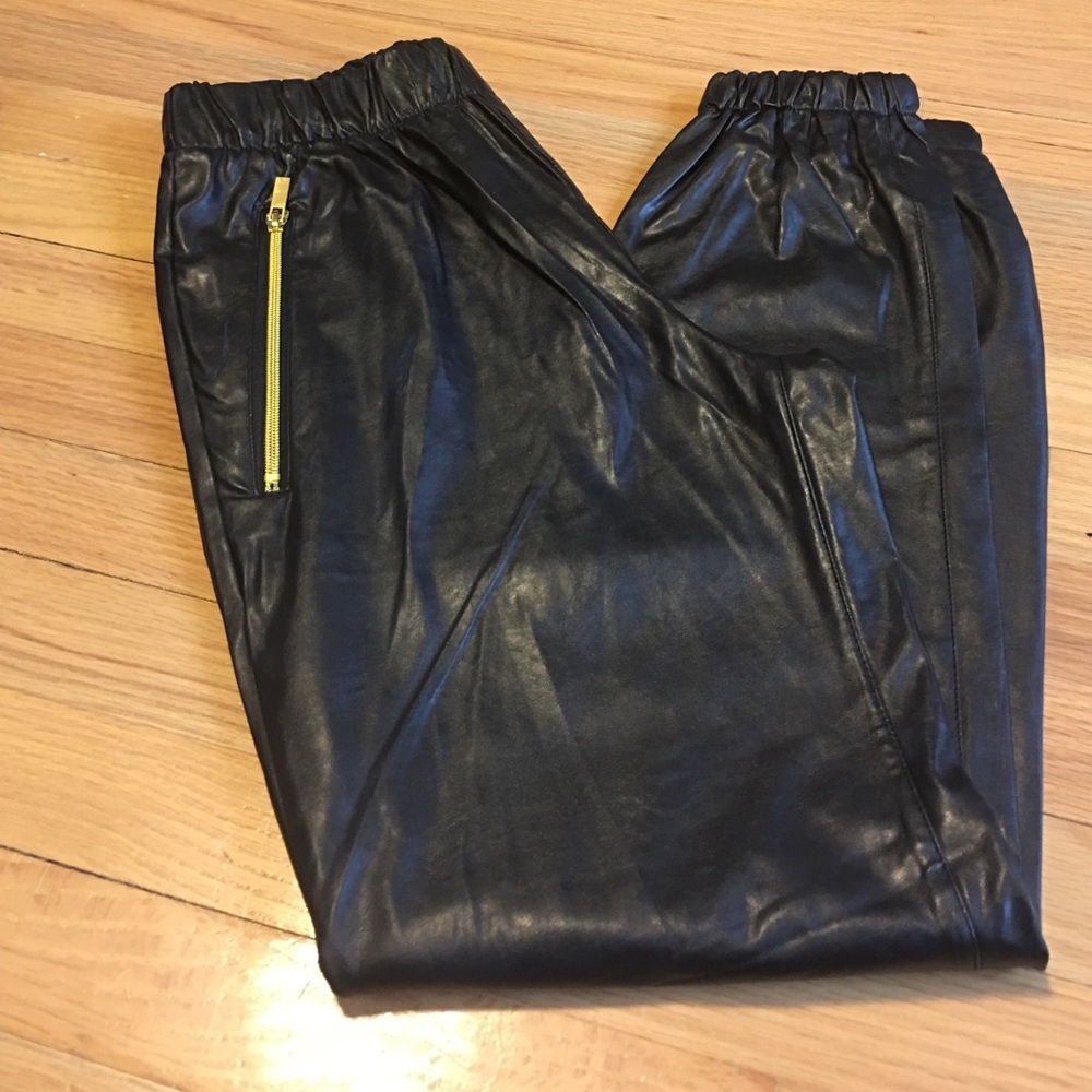 Faux Leather joggers