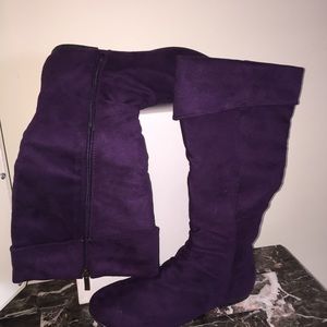 Purple Suede Boots (flats)