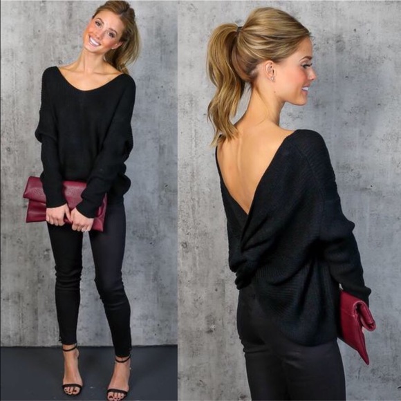 🆕HILDEE Round Neck Ribbed Sweater - BLACK - Picture 2 of 3